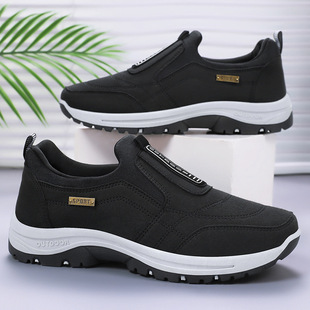 Men's Shoes 2025 Summer New Cross-Border Dropshipping Pure Color Versatile Flats Hiking Shoes Soft Sole Korean Style Casual Walking Shoes