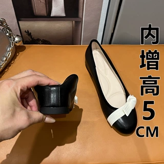 法式浅口单鞋女2026夏季新款蝴蝶结圆头内增高一脚蹬芭蕾平底鞋子