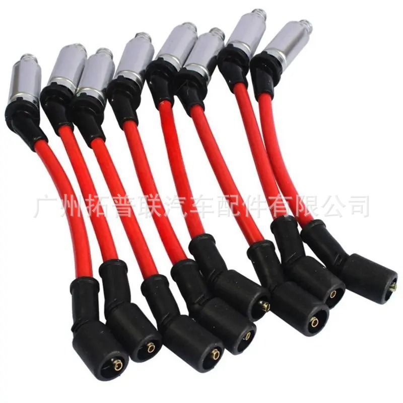48322R Spark Plug Ignition Wire Set, 8-Piece Set, Suitable for Chevrolet V8 Car Parts, Emergency Ignition Wire Y
