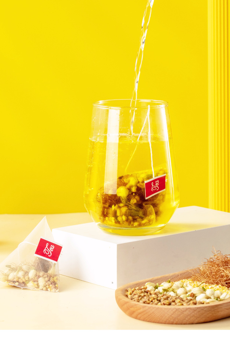 Corn Silk Tea Triangle Tea Bags Yu Mi Xu Herbal Blend with Tartary Buckwheat Gardenia and Jasmine 96g specifications