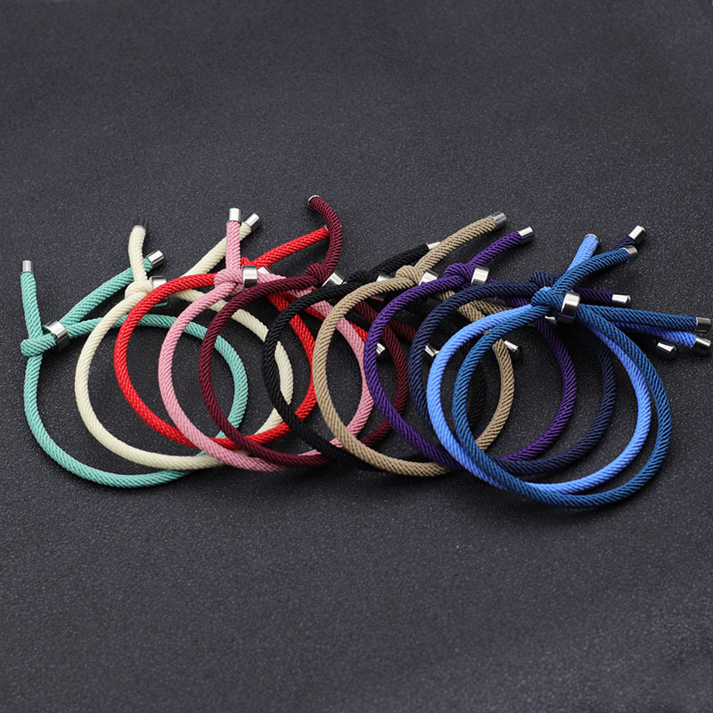 Amazon New Good Luck Rope Bracelet Korean Style Style Homme Unisex Stainless Steel Adjustable Hand-Woven Bracelet