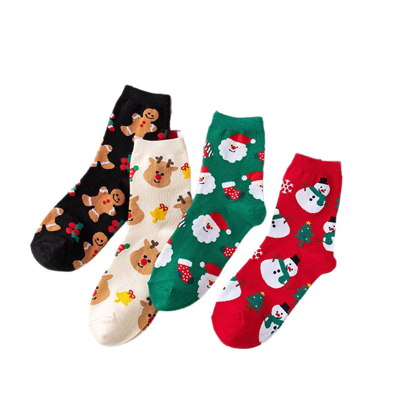 Calcetines navideños calcetines de tubo medio cajas de regalo calcetines niños dibujos animados calcetines de algodón de invierno calcetines de regalo parejas calcetines rojos y encantadores de año nuevo image 6