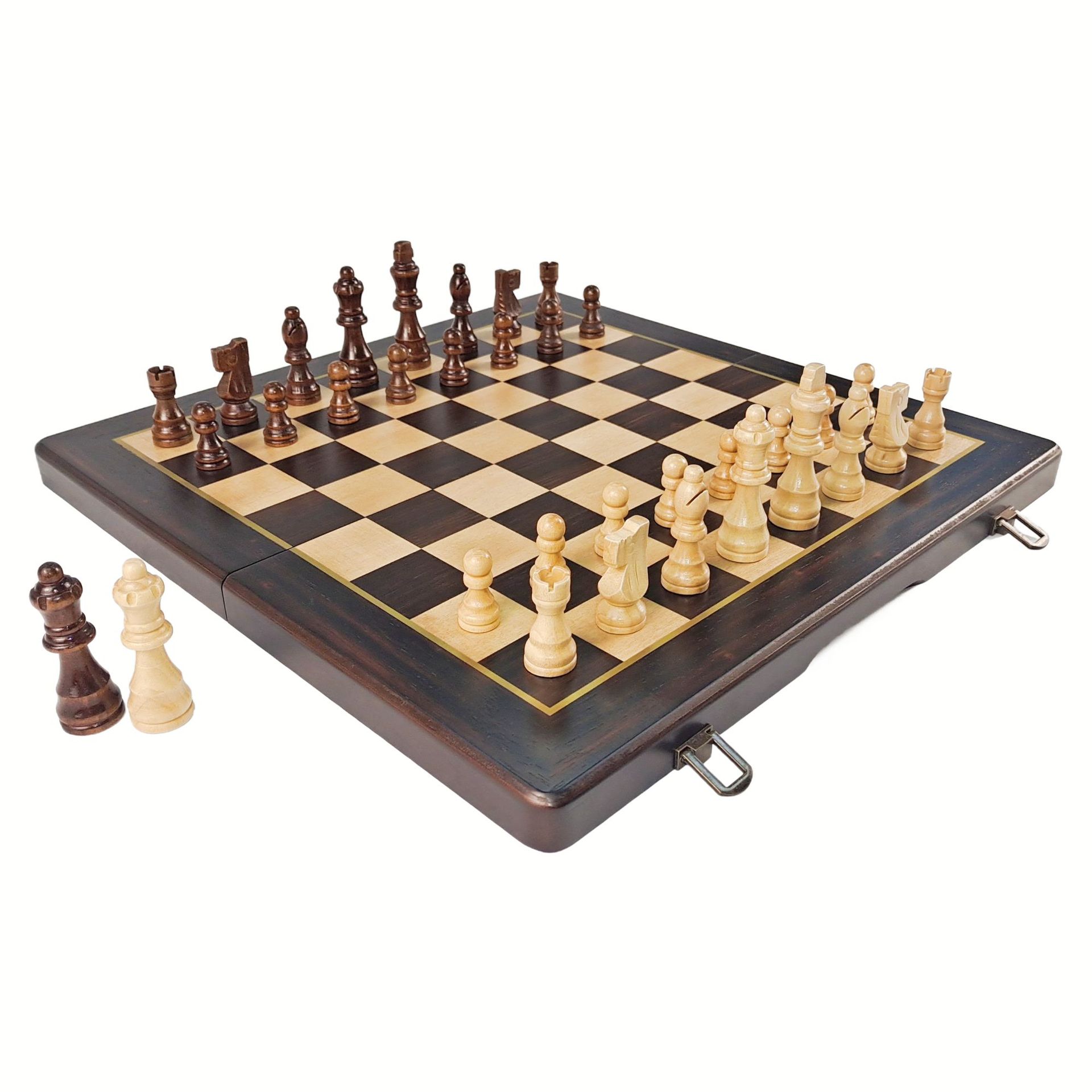 Ajedrez de madera al por mayor 15 pulgadas plegables juegos de mesa magnéticos estudiantes niños aprendizaje desarrollo intelectual