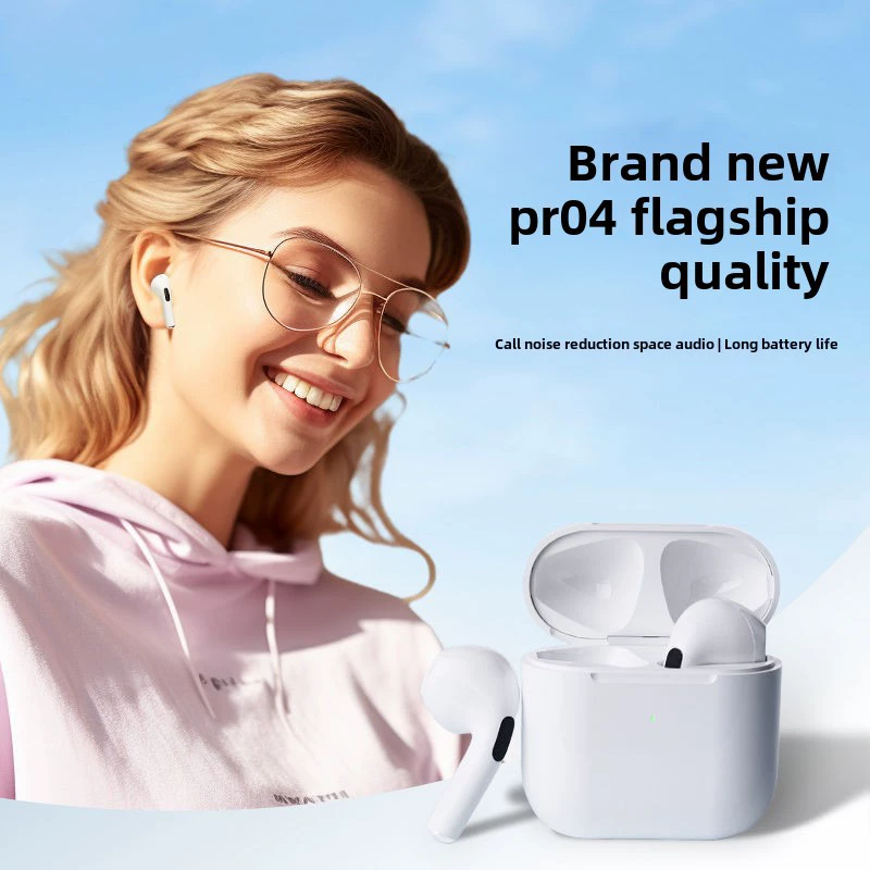 Bluetooth‑наушники Pro4 — true wireless полузаушные, шумоподавление, спортивный дизайн
