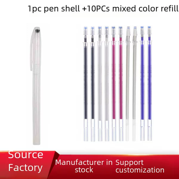 10Pcs Hot Eraser Pen High Temperature Disappearing Pen Washable Refill Pen Shell Tailor Fabric Pu Leather Sewing Tool