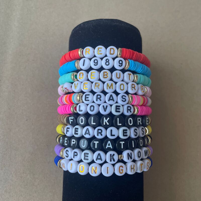 Amazon Hot Sale Taylor Fan Bracelet 11 Piece Set Factory Direct English Letter LOGO Friendship Bracelet