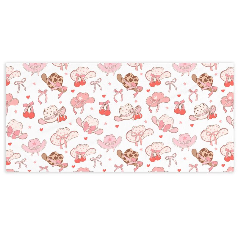 Cross-Border Beach Towel Pink Bow Western Hat Printed Bath Towel Microfiber Sports Towel Amazon Wholesale Cross-Border Beach Towel Pink Bow Western Hat Printed Bath Towel Microfiber Sports Towel Amazon Wholesale
