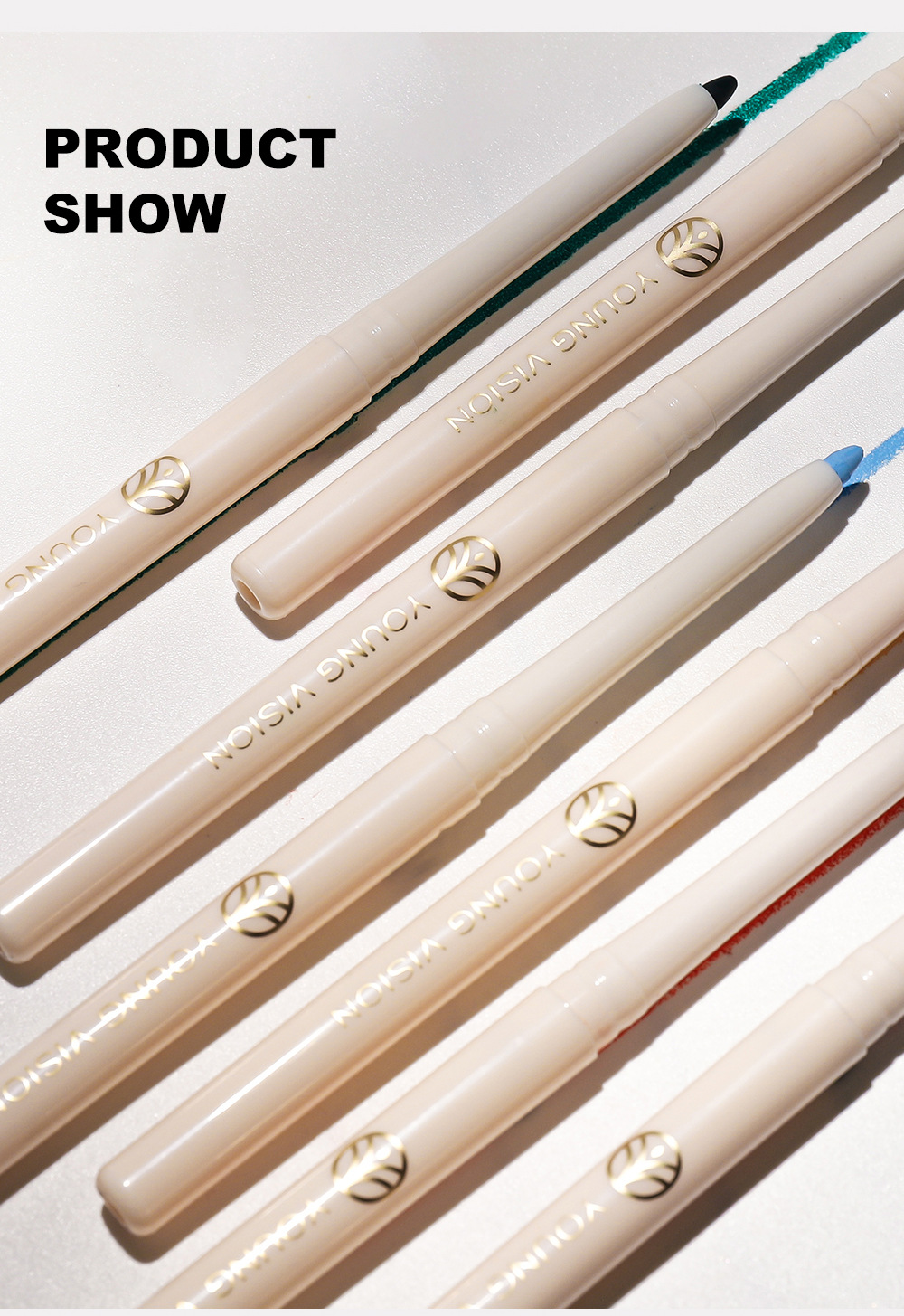 YOUNG VISION 12-piece box eyeliner gel pen is not easy to smudge eyeliner gel pen, colored eyeliner gel pen undefined