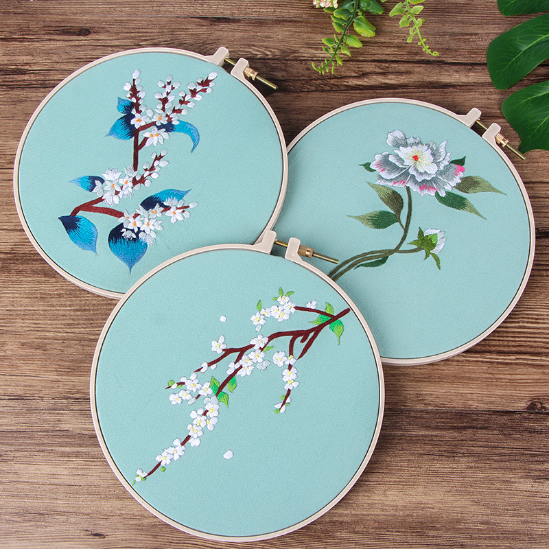 Bordado DIY auto-bordado mano antiguo grupo de ventiladores principiantes material paquete de bordado Su bolso bordado bordado