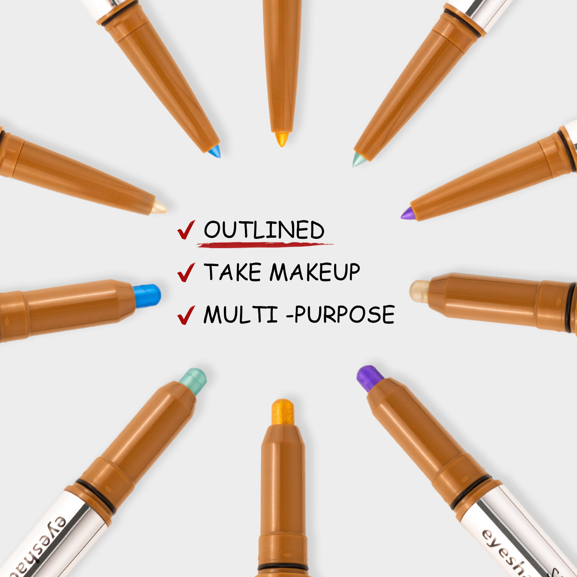 SHCOETY dual-head eyeshadow and eyeliner pen two-in-one lazy person high-gloss eyeshadow stick, waterproof and non-smudging, multi-color cross-border undefined