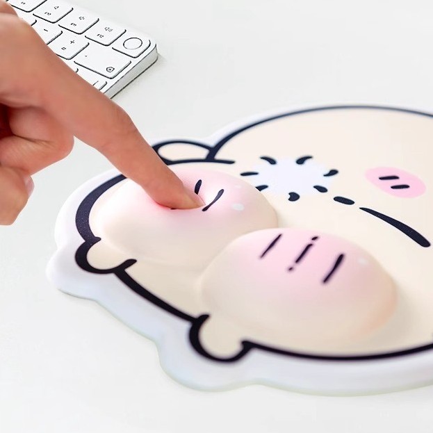 Caricatura encantadora de alto valor facial almohadilla de ratón encantadora mujer 3D muñeca pequeña computadora portátil escritorio de oficina antideslizante