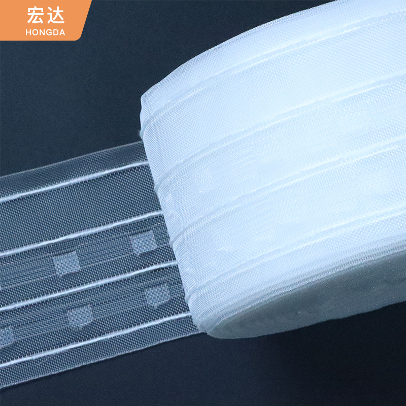 Cortina de nylon transparente cinturón de 10cm de tela con forro de malla cinturón de gasa Cordón de cifrado cortina accesorios red de pesca cinturón de gancho