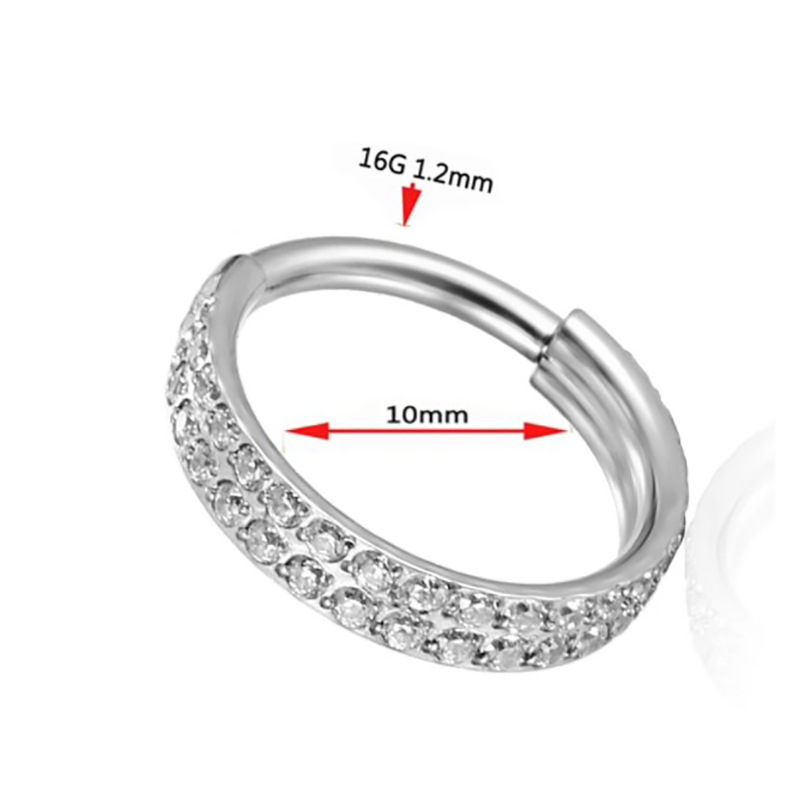 G23 titanium two rows of vermiculite septum nasal rings hinge…