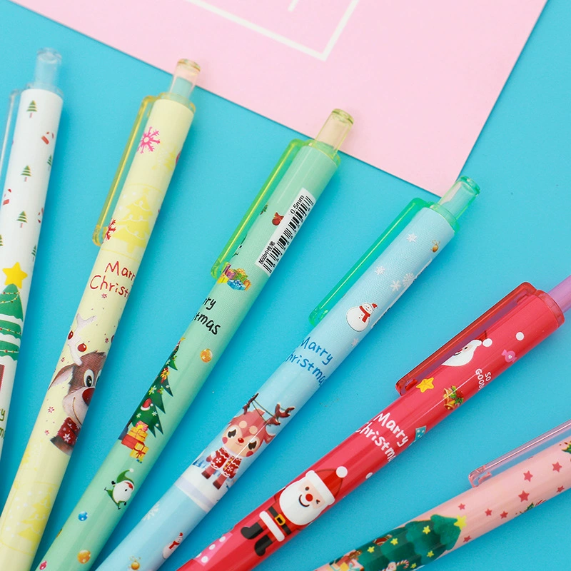 Christmas cartoon rollerball pen, black stationery for elementary school students, pencil case, water-based pen