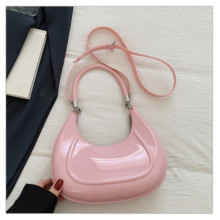 Bolso de luna nueva portátil de alta calidad bolso de mujer 2025 transfronterizo sudeste asiático nuevo estilo color gelatina bolso de mensajero de lujo ligero