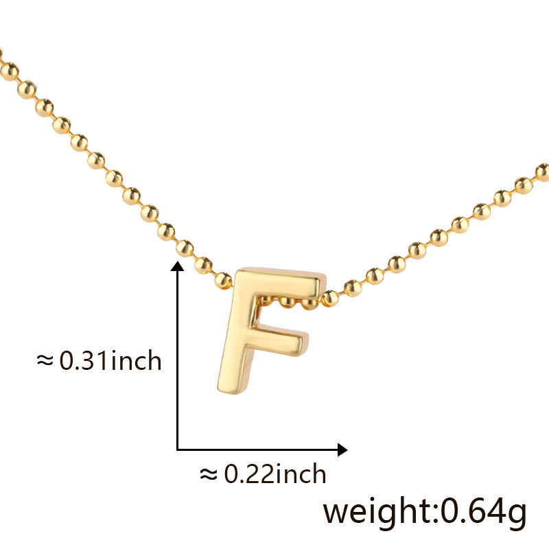 Cuicai ホットセール 18K ゴールデン光沢のある多用途クラシック 26 DIY 英語名小文字ネックレスペンダント付き|undefined
