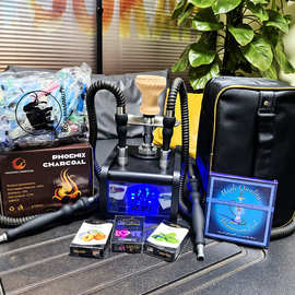 阿拉伯水烟套餐 水烟壶全套 带led酒吧水烟 双人用水烟壶水烟E18