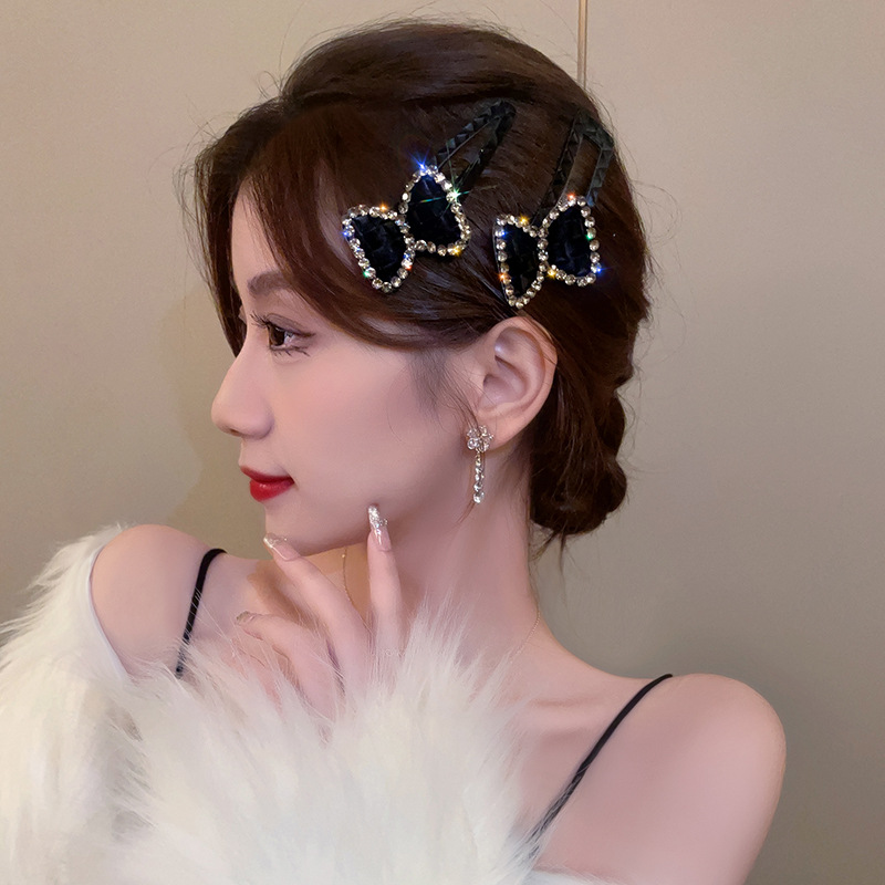 小香風復古編織蝴蝶結側邊夾前額發卡劉海夾碎髮夾頭飾夾子女bb夾