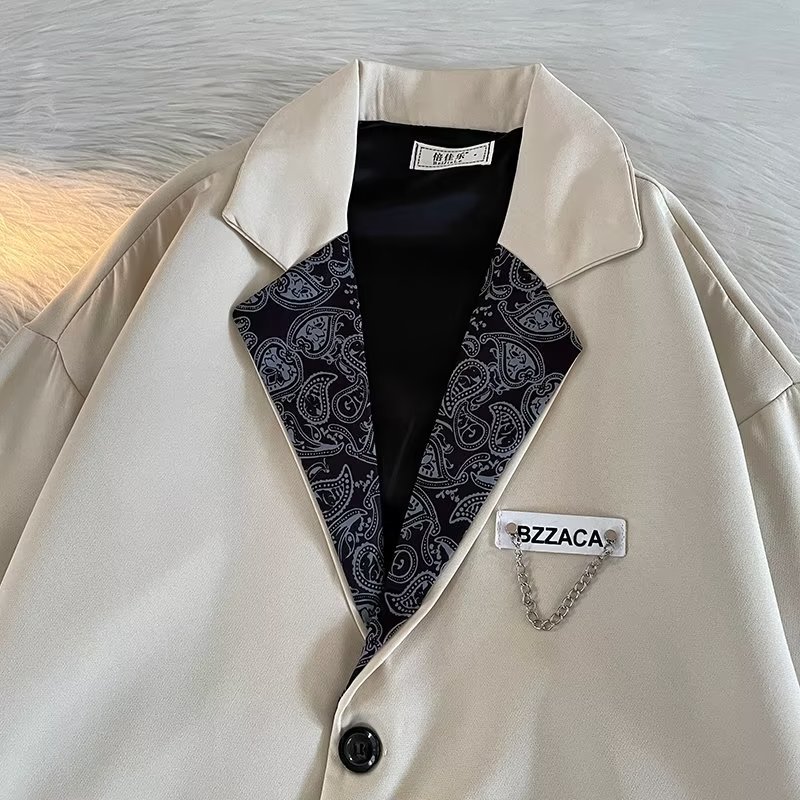 Diablo flor de anacardo traje de costura chaqueta de hombre primavera y otoño ins tendencia suelta bf casual traje pequeño top