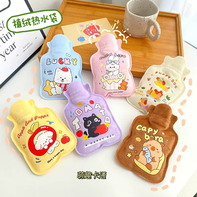 2025新款卡通植绒热水袋冬注水防烫防爆学生宿舍暖手袋便携暖水袋