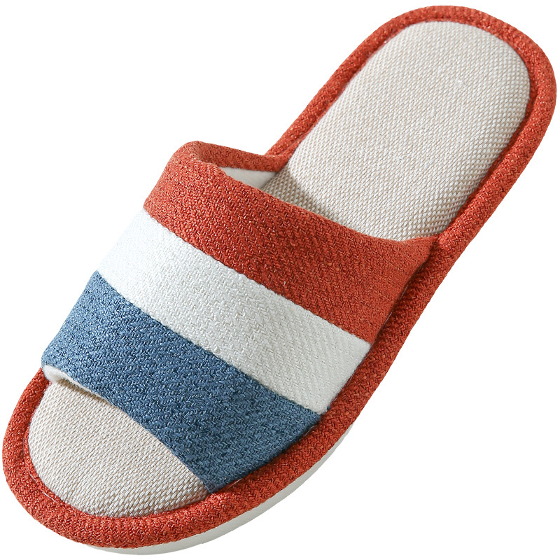 Pantuflas de lino para parejas, para mujer, para interiores, antideslizantes, resistentes al desgaste, de algodón y lino, para hombre, para suelo de madera, pantuflas de lino para parejas, pantuflas para el hogar