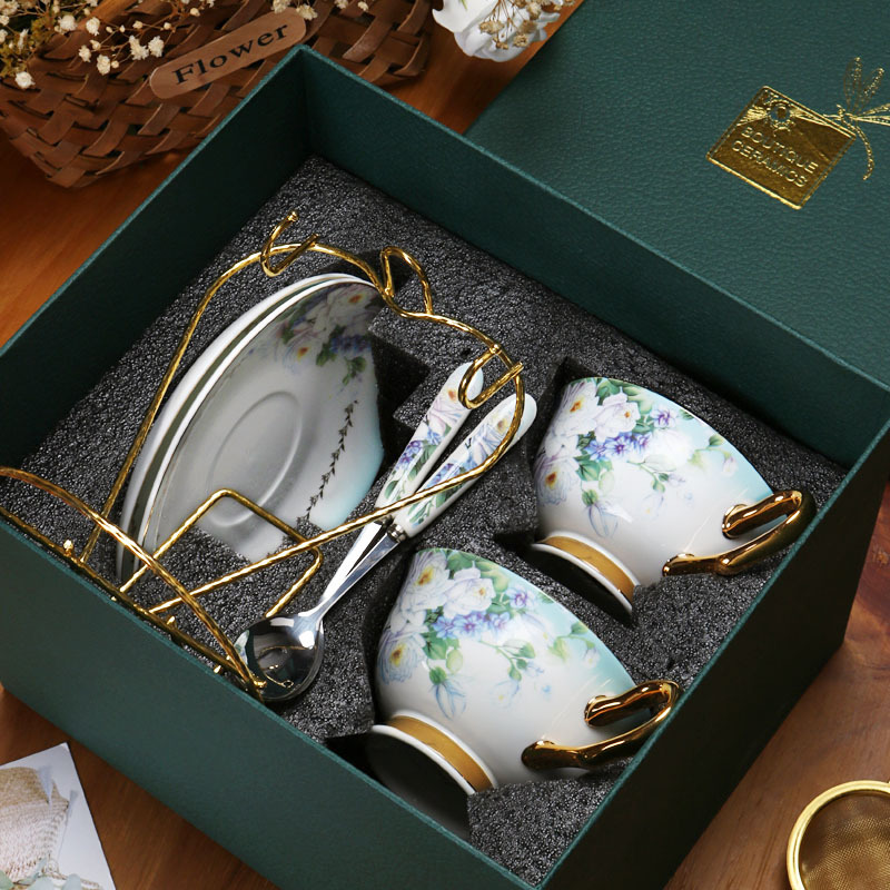 Conjunto de tazas de café de porcelana de hueso europeo simple estilo británico de té de la tarde set de cerámica estilo nórdico