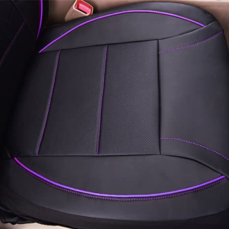 Universal Pu Leather Car Seat Cover with Single-Needle Arc Pull Strap, Leather Style, 5-Seater Car Seat Cover