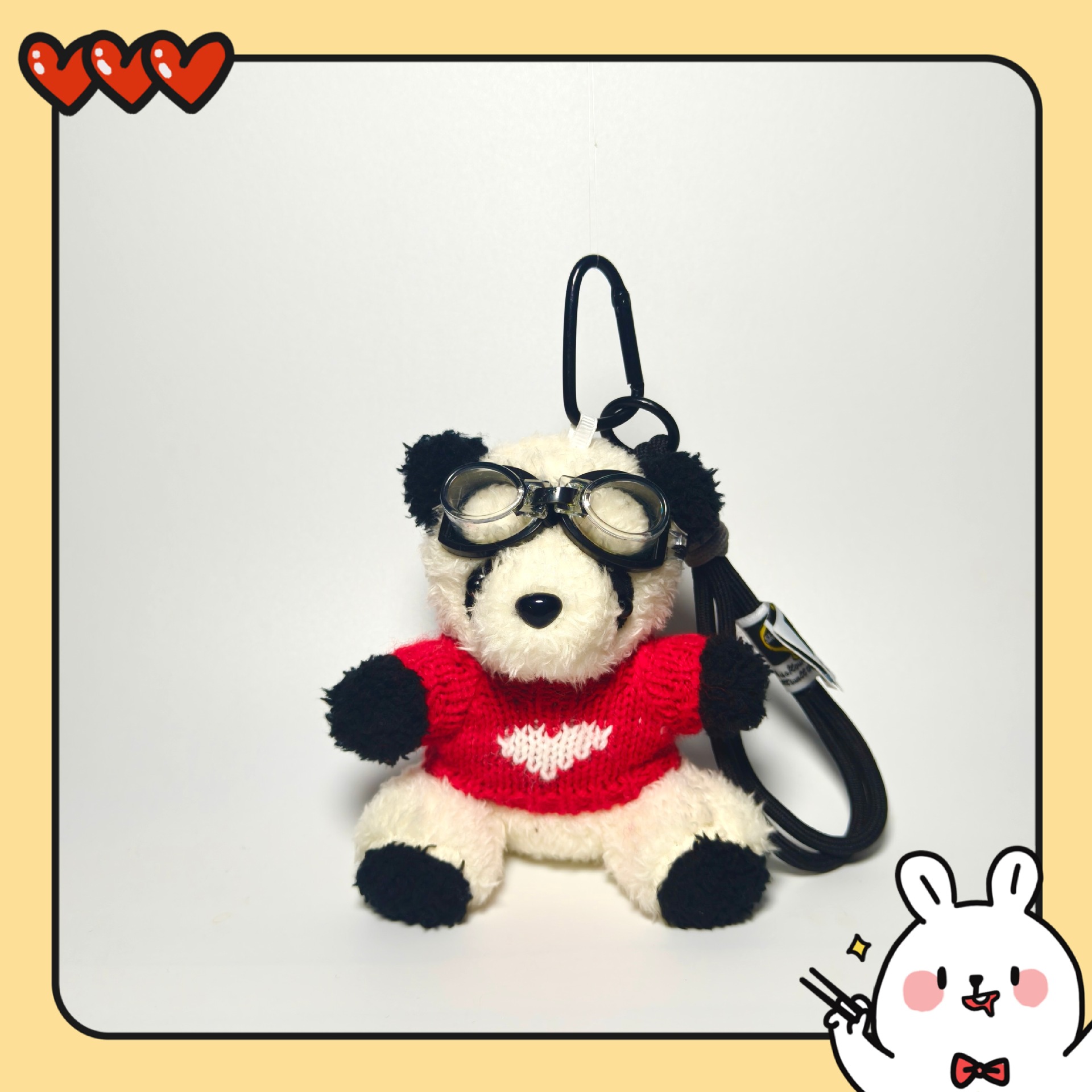 Pandas pilotos lindos colgantes de peluche llaveros muñecas colgantes bolsos colgantes para chicas regalos creativos para parejas