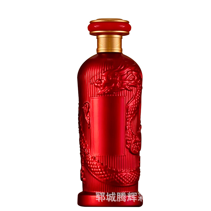 源头工厂烤花玻璃瓶喜宴婚宴用酒瓶密封白酒玻璃瓶一斤装酒瓶批发