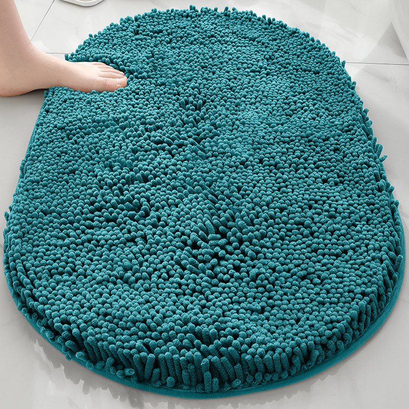 Alfombra absorbente de baño de chenilla ovalada Alfombra de pie de puerta de baño Alfombra antideslizante de entrada de baño Alfombra de dormitorio