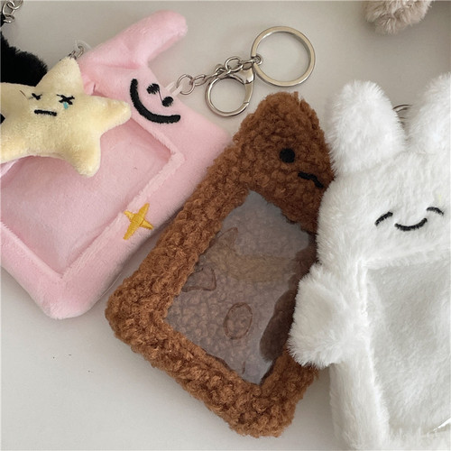 Original animal plush card holder Korean ins style campus meal card idol photo card photo display pendant