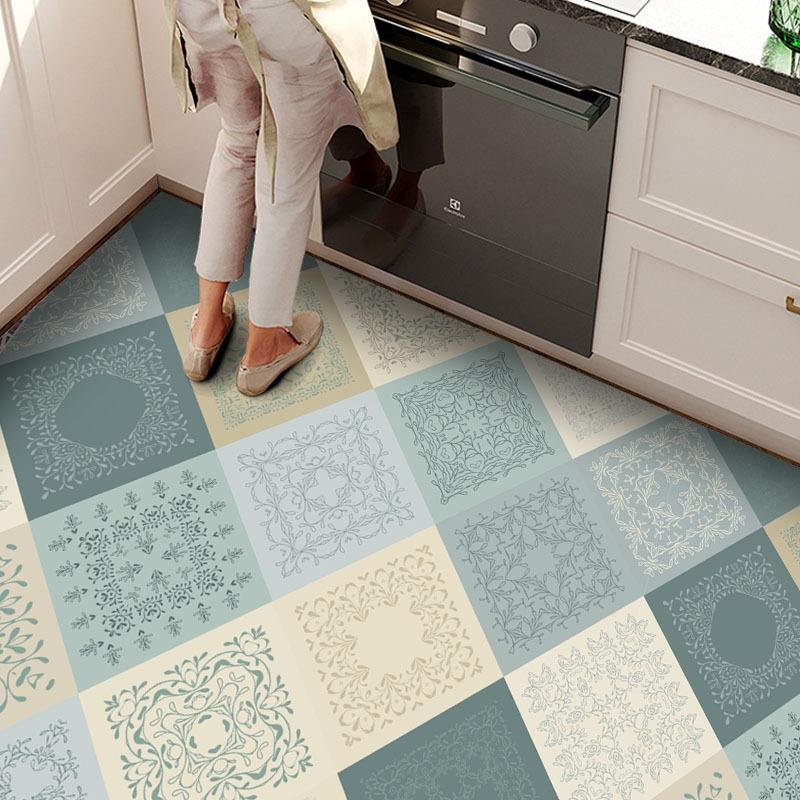 Kitchen oil-proof waterproof non-slip clean floor mat wash-free floor stickers coffee table TV cabinet protective mat can be cut Kitchen oil-proof waterproof non-slip clean floor mat wash-free floor stickers coffee table TV cabinet protective mat can be cut