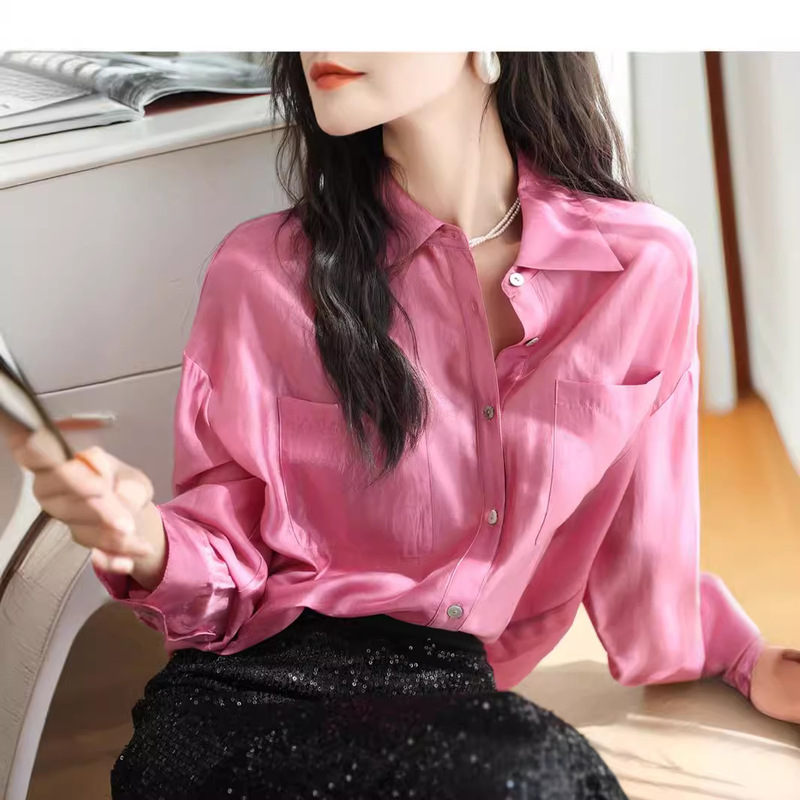 Clear and ethereal ~ light thin Tencel shirt double pocket loose xian thin sunscreen air conditioning shirt spring 500801 Clear and ethereal ~ light thin Tencel shirt double pocket loose xian thin sunscreen air conditioning shirt spring 500801