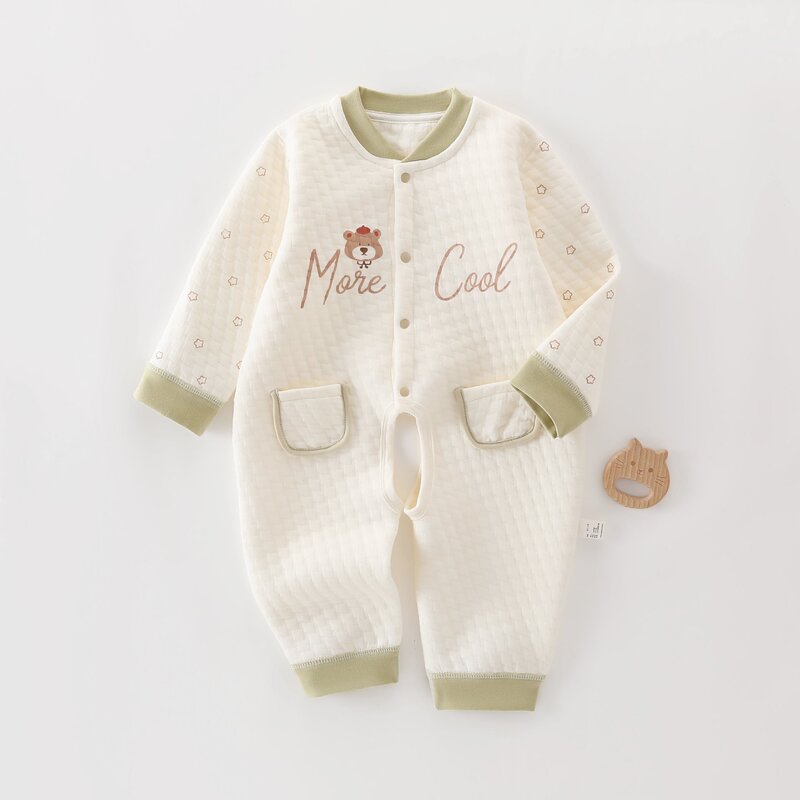 Baby Warm Jumpsuit Spring, Autumn and Winter Baby Quilted Robe Newborn Clothes Boneless Thickeneded Crawler Suit Open Crotch Baby Warm Jumpsuit Spring, Autumn and Winter Baby Quilted Robe Newborn Clothes Boneless Thickeneded Crawler Suit Open Crotch