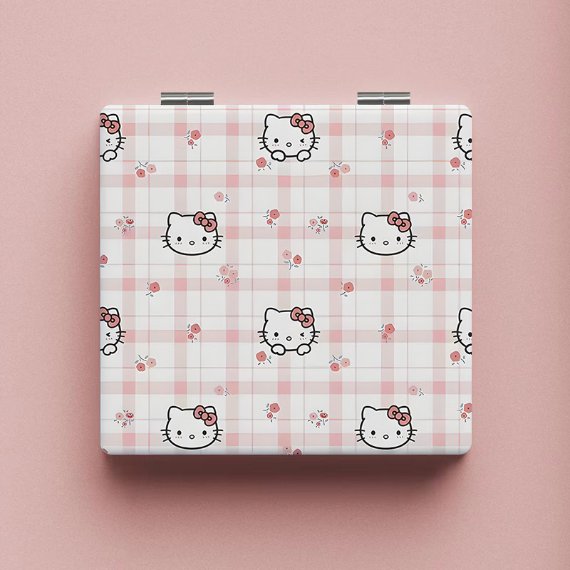 Lindo espejo pequeño Sanrio Kulomi espejo de maquillaje portátil de alto valor espejo de maquillaje portátil dormitorio de estudiantes espejo de maquillaje plegable