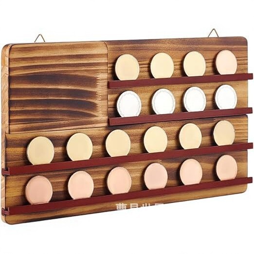 New Product Challenge Coin Display Stand Wooden Military Coin Collection Solid Wood Medal Storage Rack Cross-Border Three-Layer