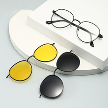 磁吸套镜金属近视眼镜框架男女款偏光太阳镜二合一夹片式开车墨镜
