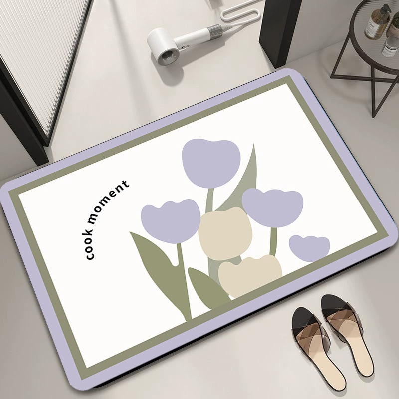 Свежие цветы коврик для ванной комнаты туалет двери нескользящий быстросохнящий коврик для ног Мягкие диатомовые грязи абсорбционный коврик