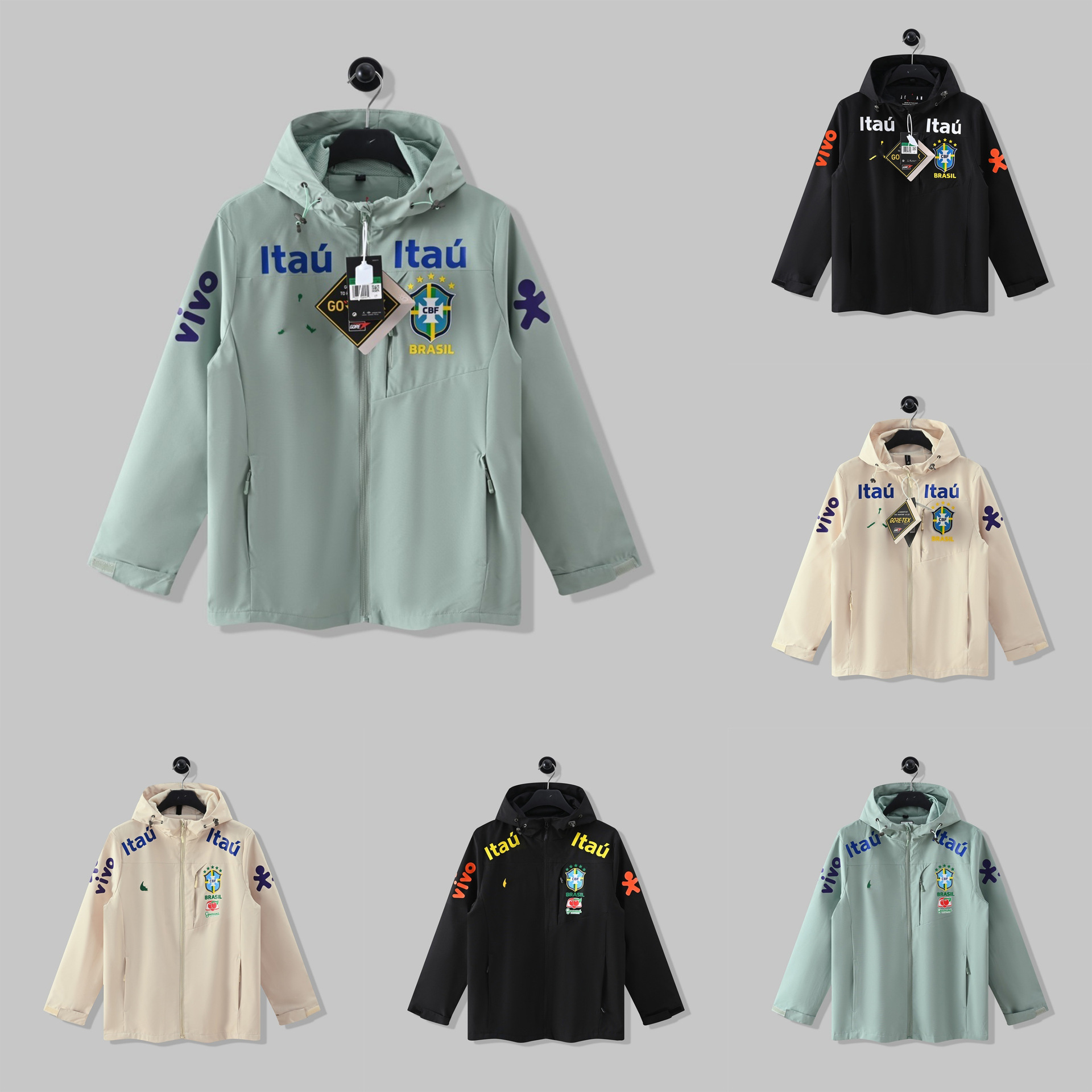 In-Stock Cross-Border Wholesale Football Jerseys, Brazil Team Neymar Same Style Windbreaker, Windproof Thin Sports Jacket