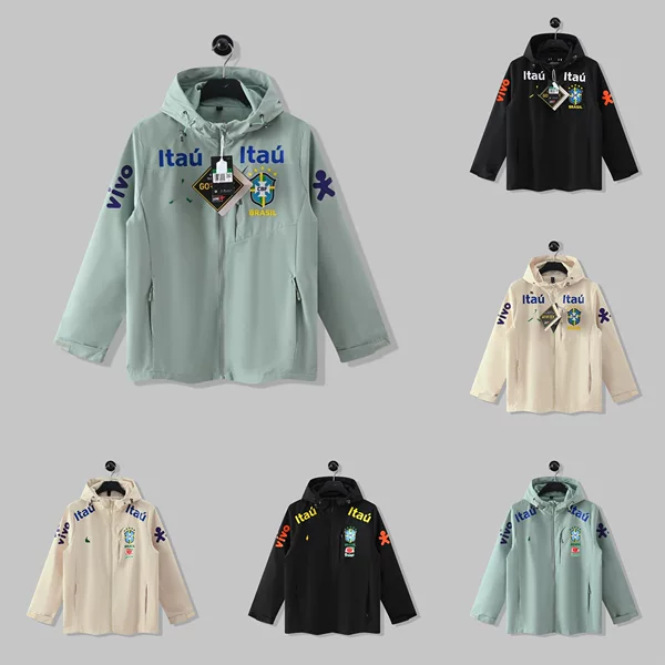 In-Stock Cross-Border Wholesale Football Jerseys, Brazil Team Neymar Same Style Windbreaker, Windproof Thin Sports Jacket