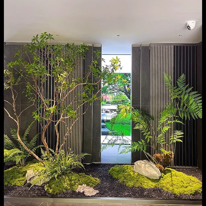 メーカー卸売馬酔った木材シミュレーション緑植物造園セット屋内と屋外の窓シンプルな装飾風景木ガジュマルの木偽|undefined