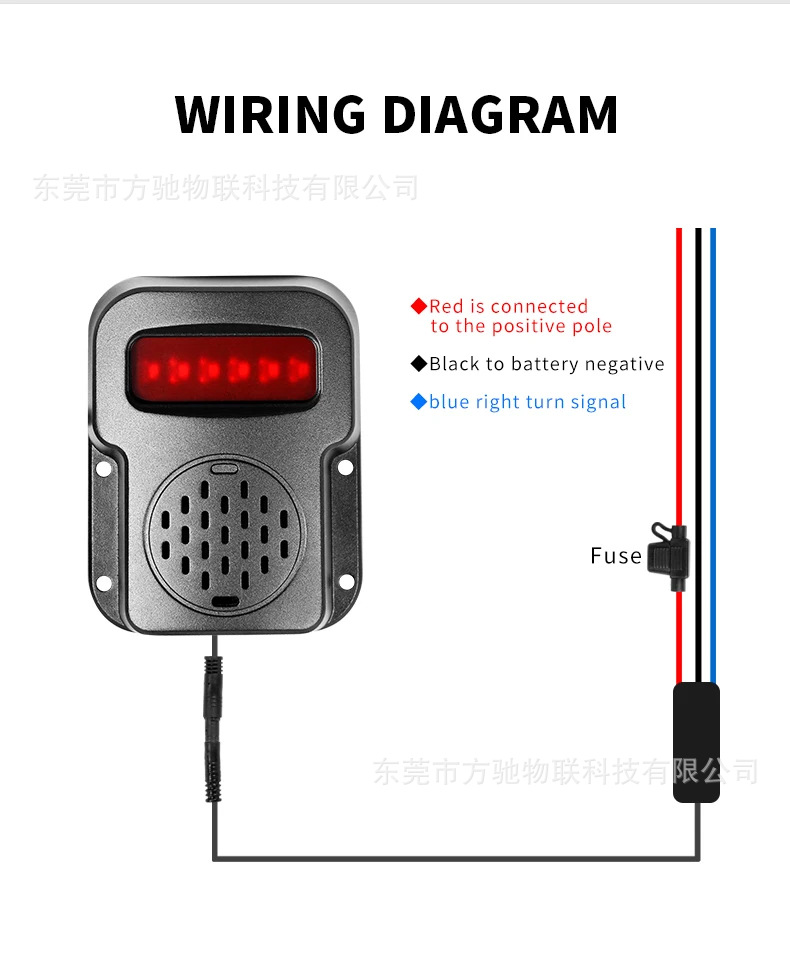 Waterproof Vehicle-Mounted Sound and Light Alarm Suitable for Dump Trucks, Large Trucks, Construction Vehicles, and Hazardous Transport Vehicles