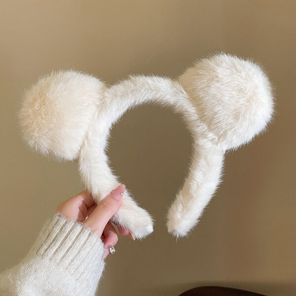 Winter cute plush cartoon headband for face washing