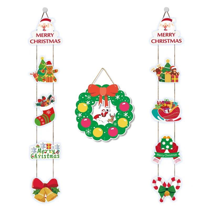 Merry Christmasクリスマスのドアは対聯のサンタクロースの装飾品の表札のパーティー用品の装飾を掛けます。|undefined