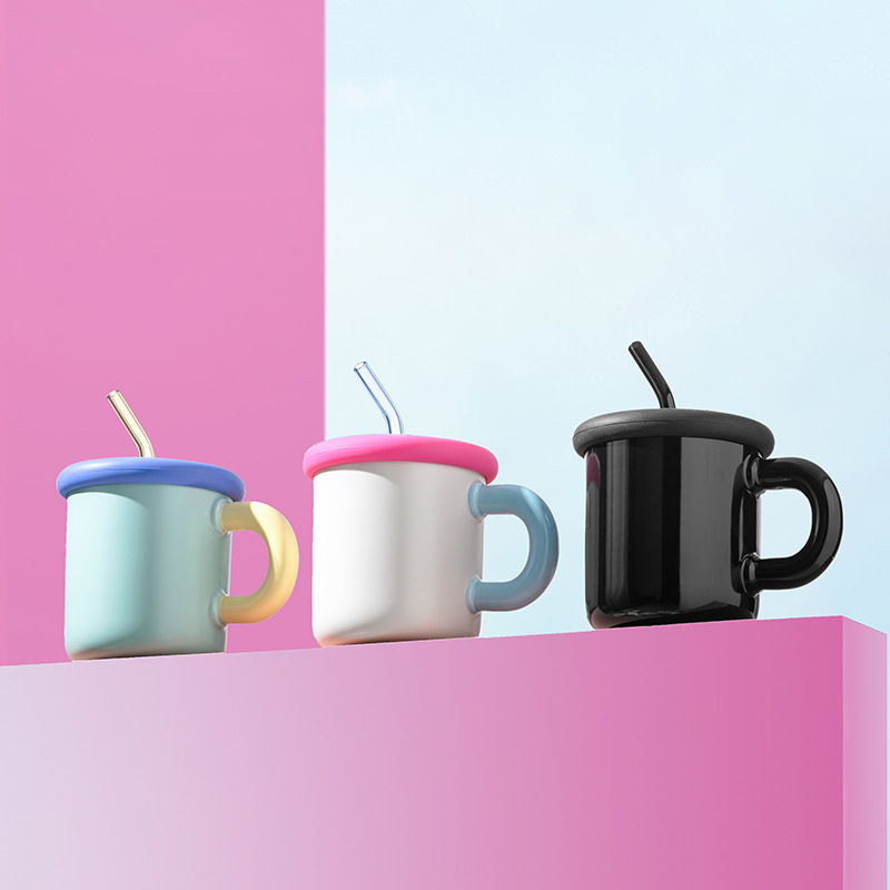 Tazas personalizadas con tazas de paja tazas de silicona tazas de dopamina tazas cubiertas de paja tazas de agua para mujeres pueden personalizar