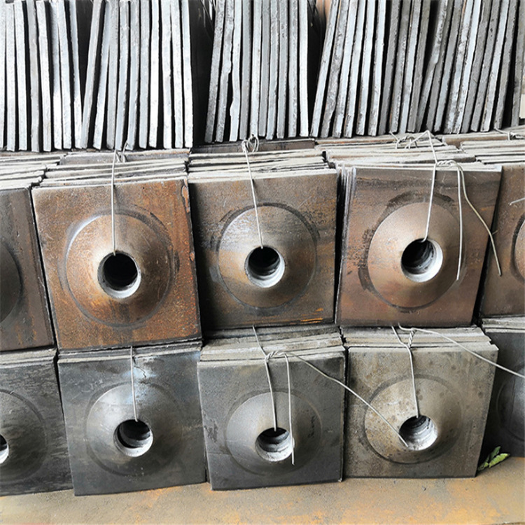 140 * 140 * 8 plataforma de anclaje de perno de mina agujero redondo equipo de soporte de placa de anclaje