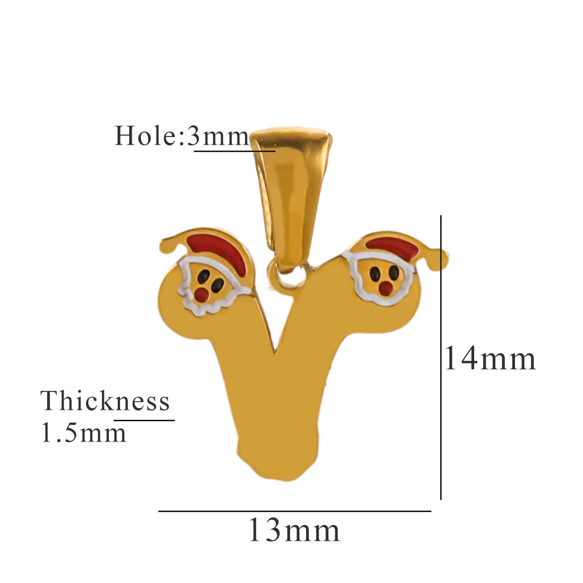 Acero inoxidable Navidad 18K titanio acero letras personalidad Santa adorable moda moda moda DIY joyas colgantes