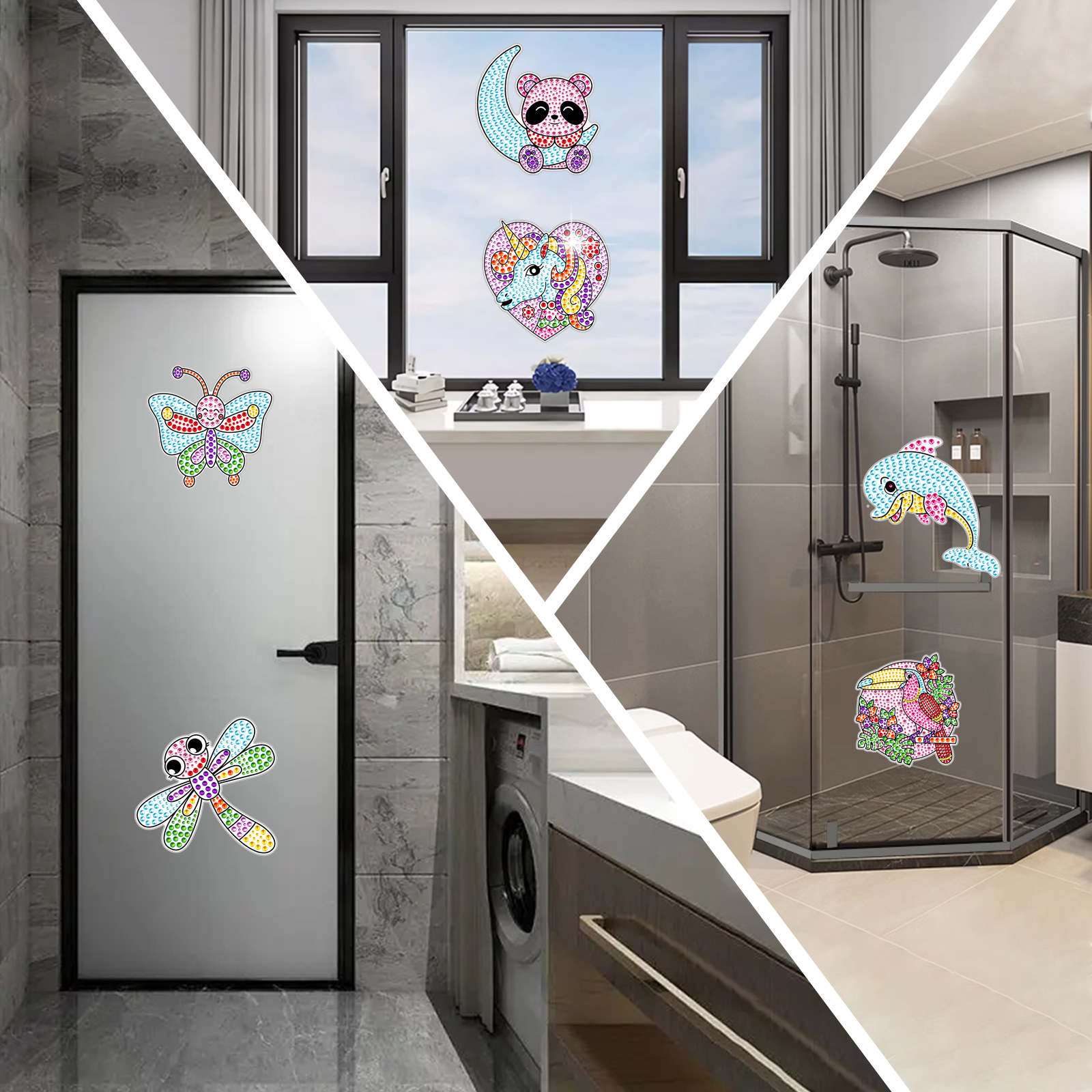 Ventas calientes dibujos animados pequeños animales dibujos de diamante aleatorios DIY dibujos de mampostería pegatinas para niños pegatinas hechas a mano cristal brillante diamante