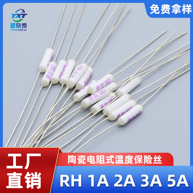 陶瓷电阻式温度保险丝RH1A 2A 3A 5A 10A热保护器250V