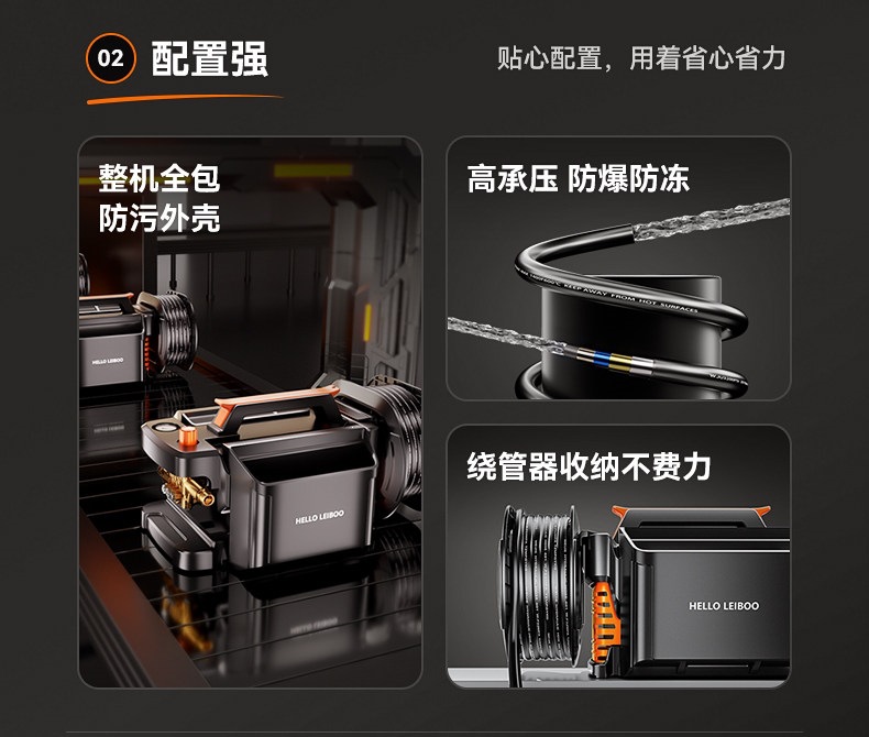 Laiben Car Washing Machine High-Pressure Water Gun Household 220V High-Power Car Washing Tool Booster Pump Powerful Floor Cleaning Machine